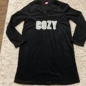 Flannel nightgown with hood